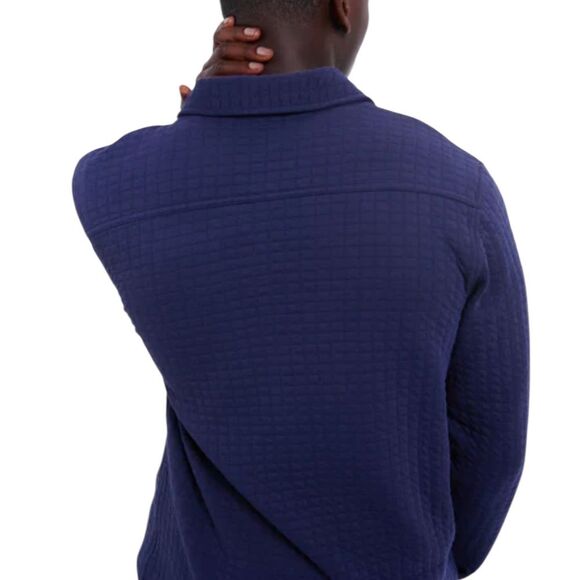 Peter Millar Navy Quad Quilted Knit Minimalist Preppy Button Down Jacket Large - Picture 6 of 16